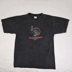 Vintage 90s Daytona Beach Biketoberfest Graphic Shirt L Helmet Law Sucks